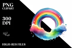 Colorful Vibrant Rainbow Watercolor | Sublimation Clipart Product Image 1