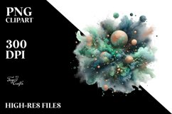 Colorful Greenish Particle Stains | Clipart Product Image 3