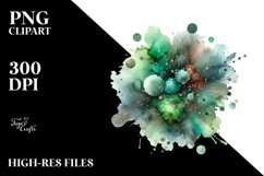 Colorful Greenish Particle Stains | Clipart Product Image 3