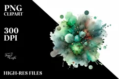 Colorful Greenish Particle Stains | Clipart Product Image 3