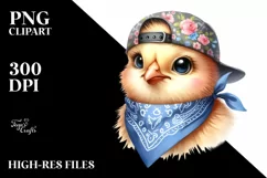 Confused Goofy Chick Bandana Clipart Product Image 3