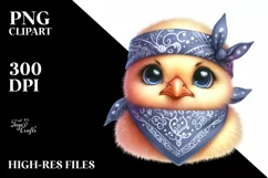 Confused Goofy Chick Bandana Clipart Product Image 3