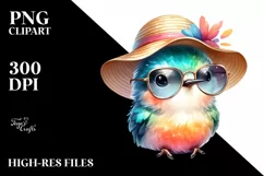 Cute Baby Hummingbird with Sun Glases and Sun Hat Product Image 3