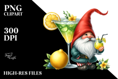 Whimsical Gnome Drinking a Cocktail with a Gigantic Lemon Product Image 2