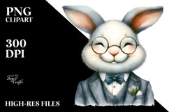 Washed Watercolor Bunny Portrait Product Image 1