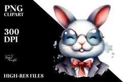 Washed Watercolor Bunny Portrait Product Image 1