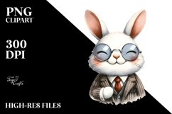 Washed Watercolor Bunny Portrait Product Image 3