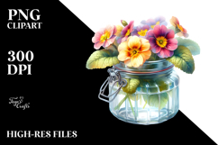 Abstract Jar with Primrose | Clipart Product Image 2