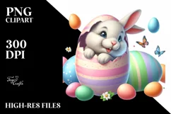 Watercolor Colorful Easter Clipart |T-shirt, Mug, Tumbler Product Image 1