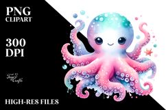 Cute Baby Octopus PNG Product Image 2