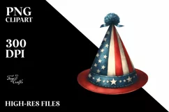 Vintage Party Flowers, USA Flag | Sublimation Clipart Product Image 1