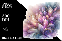 Lavender Diamonds Golden Watercolor Splash PNG Product Image 2