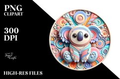 Colorful Koala Ornament PNG Product Image 2