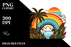 Retro Tropical Rainbow, PNG Product Image 2