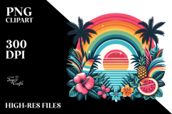 Retro Tropical Rainbow, PNG Product Image 2