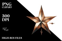 Simple Vintage Brownish Washed Star | Clipart Product Image 1