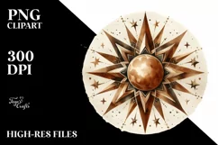 Simple Vintage Brownish Washed Star | Clipart Product Image 3