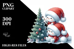 Baby Snowman Santa Hat PNG Product Image 2
