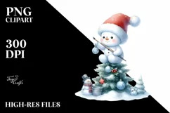 Baby Snowman Santa Hat PNG Product Image 2