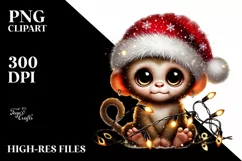 Cute Baby Monkey Digital Painting PNG Product Image 2