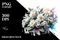 Jasmine Splash Watercolor, Transparent PNG Product Image 2