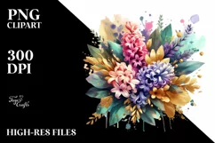 bouquet with Splash and Hyacinth | Sublimation | Clipart Product Image 3