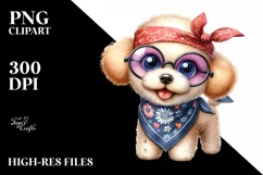 Watercolor Baby Poodle Caricature Clipart Product Image 3