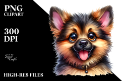 Cute Watercolor German Shepherd PNG Product Image 2