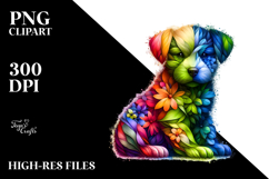 Vibrant Watercolor Puppy with Flowers, 20 oz Tumbler Product Image 2