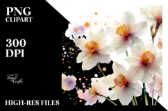 Abstract Narcissus Golden Insertions PNG Product Image 2