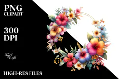 Colorful Floral Frame with Small Flowers | Clipart Product Image 2