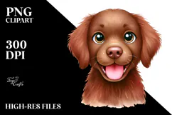 Joyful Chesapeake Bay Retriever Cartoon PNG Product Image 2