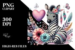 Boho Zebra in Digital Painting PNG Product Image 2