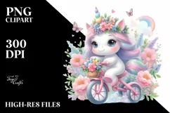 Baby Unicorn Cycling Pastel Art Product Image 1