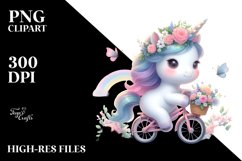 Baby Unicorn Cycling Pastel Art Product Image 1
