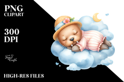 Whimsical Baby Walrus Dressed and Sleeping PNG Product Image 2
