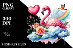 Flamingo in Digital Painting PNG Product Image 2