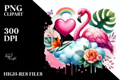 Flamingo in Digital Painting PNG Product Image 2