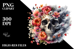 Skull made of Spring Flowers, Transparent PNG Product Image 2
