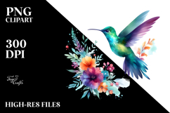 Vibrant Hummingbird | White Background | Clipart Product Image 2