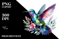 Vibrant Hummingbird Clipart | Clipart Product Image 1