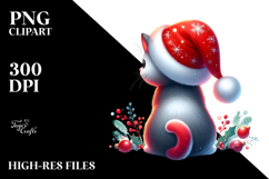 Vibrant Cat with Christmas Decorations PNG Product Image 2