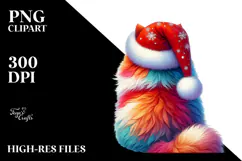 Vibrant Cat beside Christmas Decorations, Transparent PNG Product Image 2