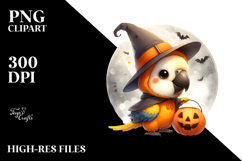 Cute Baby Macaw in Halloween Attire, Digital Art Product Image 2