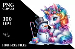 Baby Unicorn Snowman PNG Product Image 3
