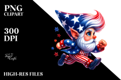 Gnome Celebrating 4th of July, Cheerful PNG Product Image 2