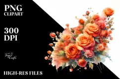 Vibrant Orange Roses, High-Quality PNG Product Image 3