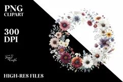 Centered Wildflowers Watercolor | Sublimation | Clipart Product Image 3