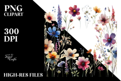 Colorful Wild Flowers | Watercolor Clipart Product Image 2