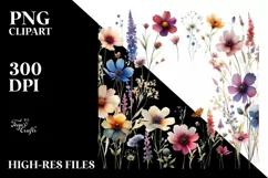 Colorful Wild Flowers | Watercolor Clipart Product Image 1